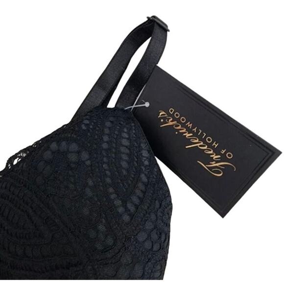 NWT! Frederick's of Hollywood Finley Black Lace Padded Bralette Bra Sz M - Picture 6 of 6